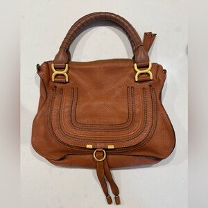 Chloé Medium Marcie Bag in Tan Grained Leather